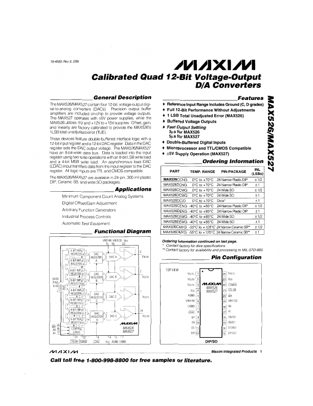 <?=MAX526?> डेटा पत्रक पीडीएफ