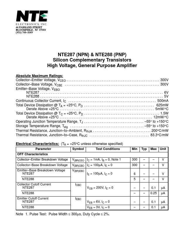 NTE287