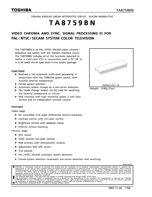 <?=TA8759BN?> डेटा पत्रक पीडीएफ