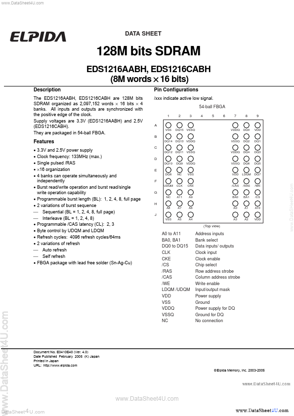 <?=EDS1216CABH?> डेटा पत्रक पीडीएफ