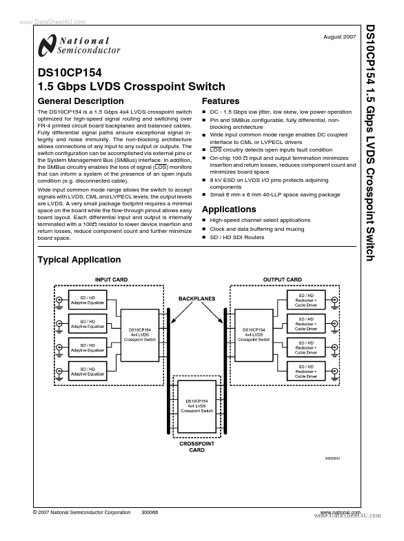 DS10CP154 National Semiconductor