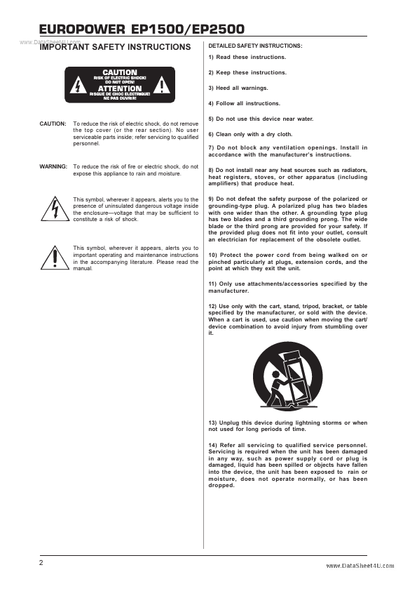 EP2500 Manual Datasheet pdf - User Manual. Equivalent, Catalog