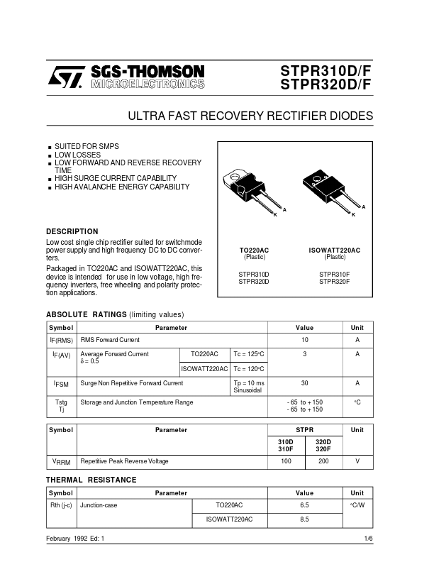 STPR320F ST Microelectronics