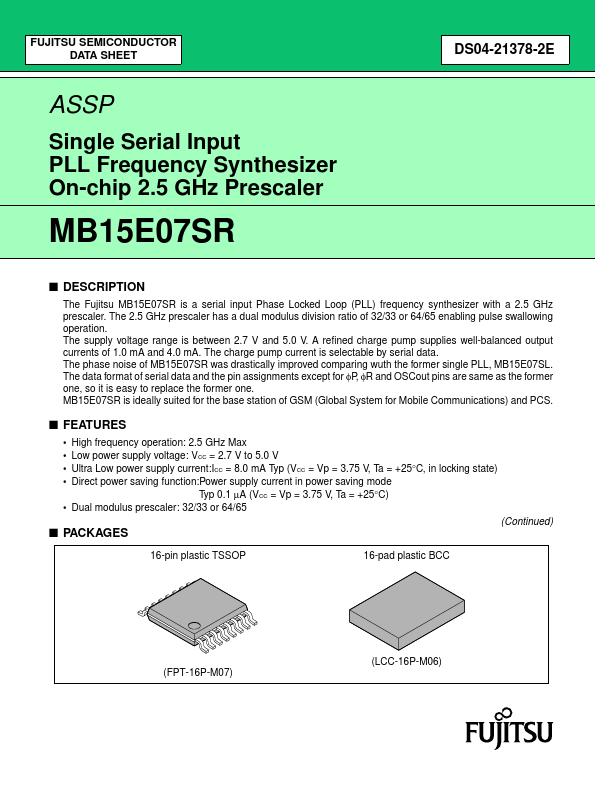 MB15E07SR Fujitsu Media Devices