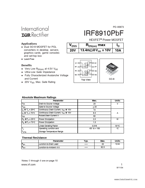 IRF8910PBF