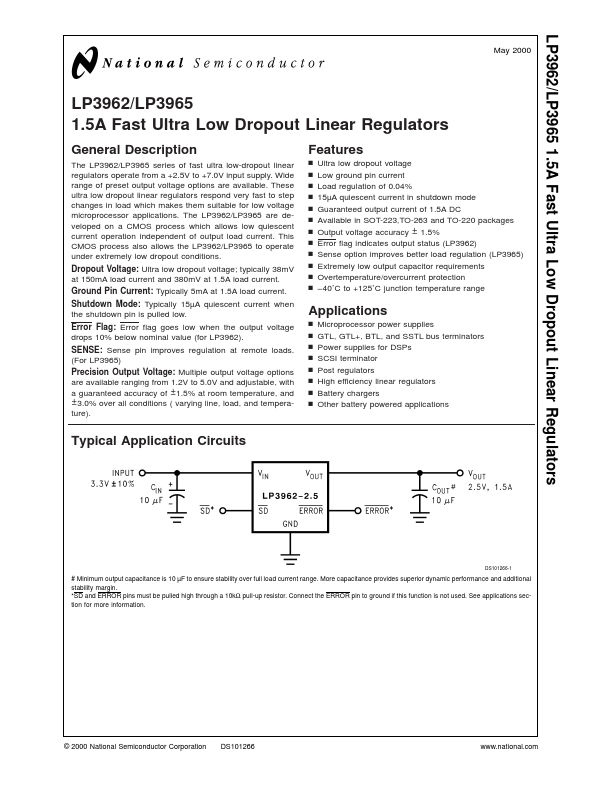 LP3962 National Semiconductor