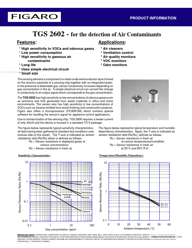 <?=TGS2602?> डेटा पत्रक पीडीएफ