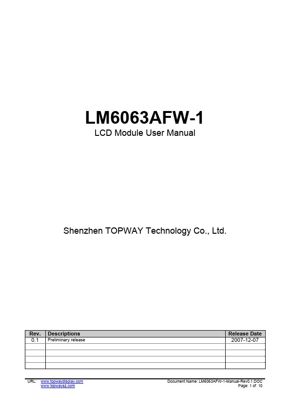 LM6063AFW-1 TOPWAY