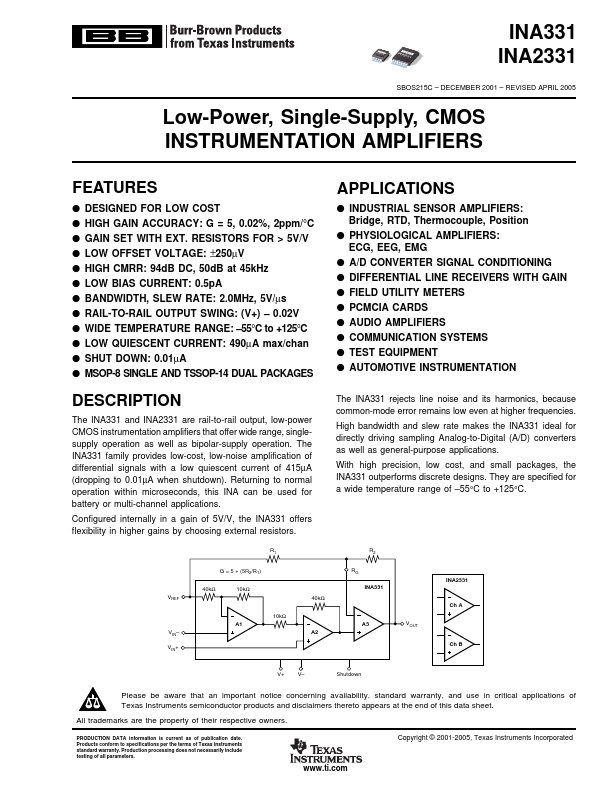 INA331 Burr-Brown