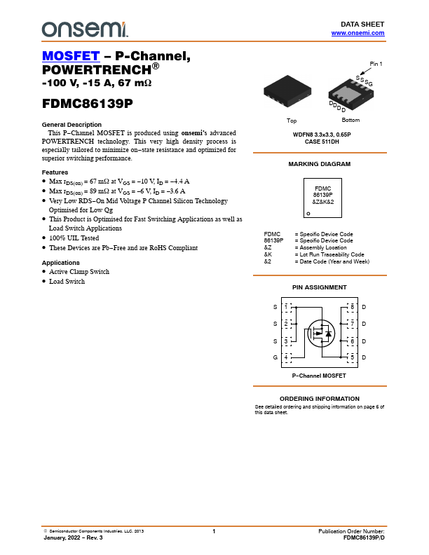 FDMC86139P ON Semiconductor