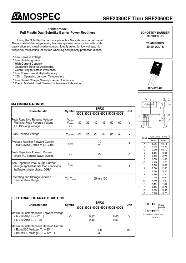 SRF2035CE Mospec Semiconductor