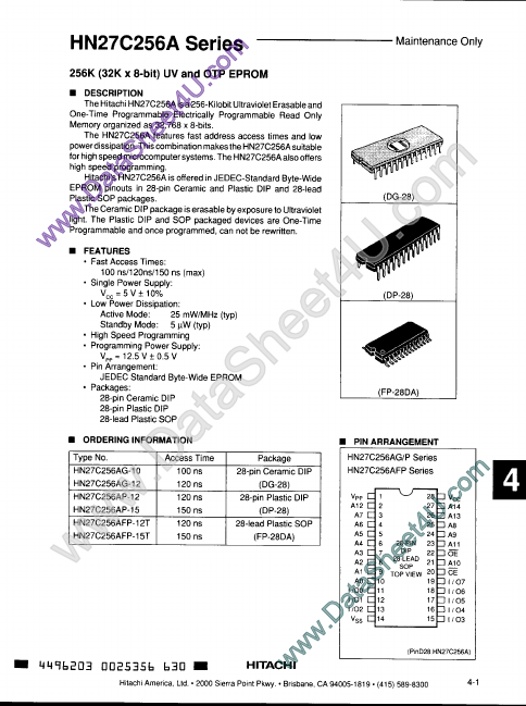 <?=HN27C256A?> डेटा पत्रक पीडीएफ