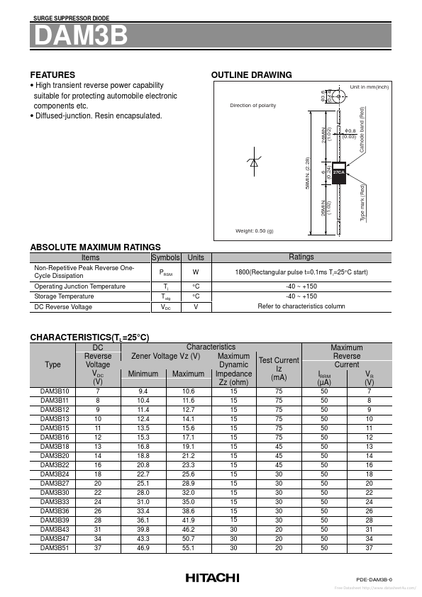 <?=DAM3B30?> डेटा पत्रक पीडीएफ