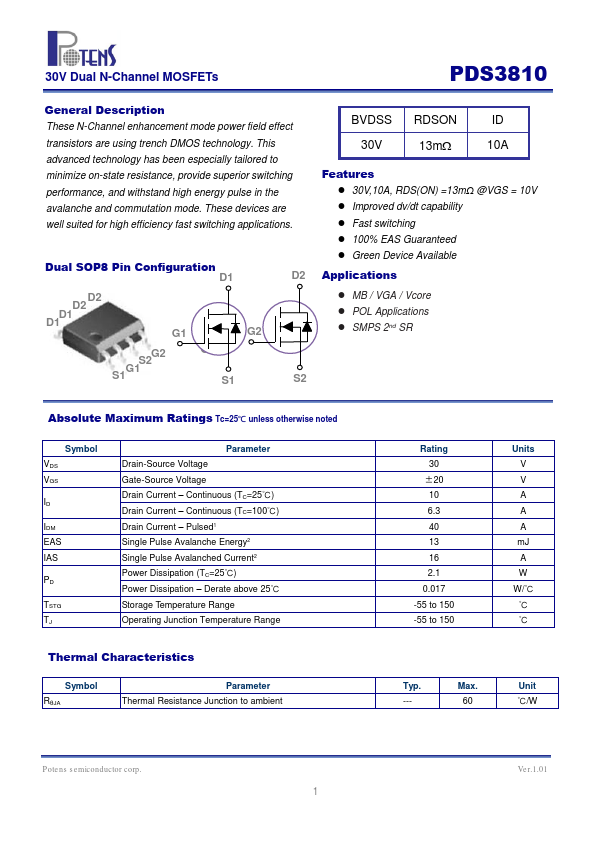 PDS3810 Potens semiconductor