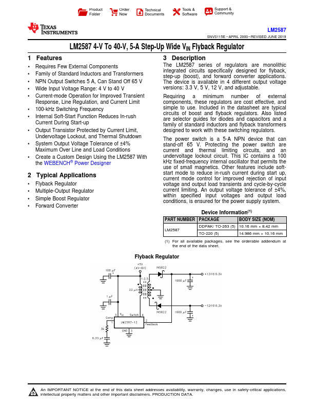 LM2587 Texas Instruments