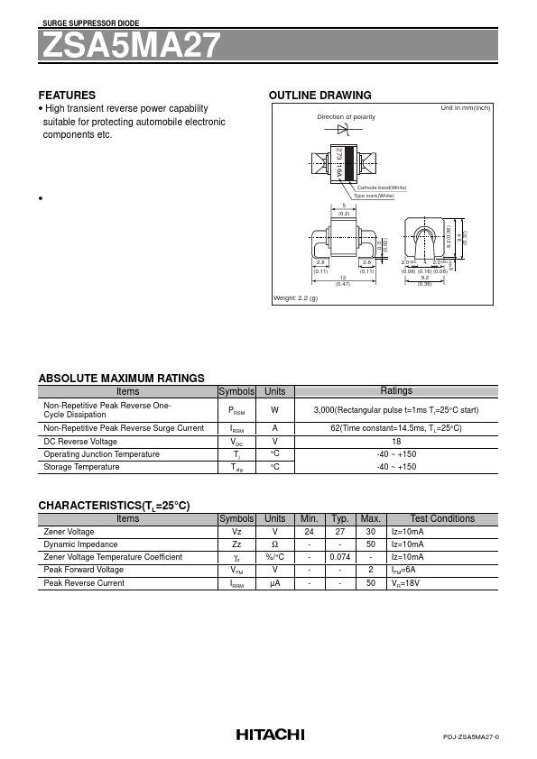 <?=ZSA5MA27?> डेटा पत्रक पीडीएफ