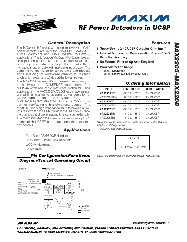 MAX2207 Maxim Integrated