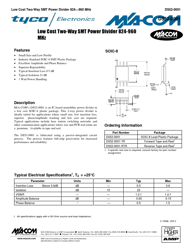 DS52-0001 Tyco Electronics