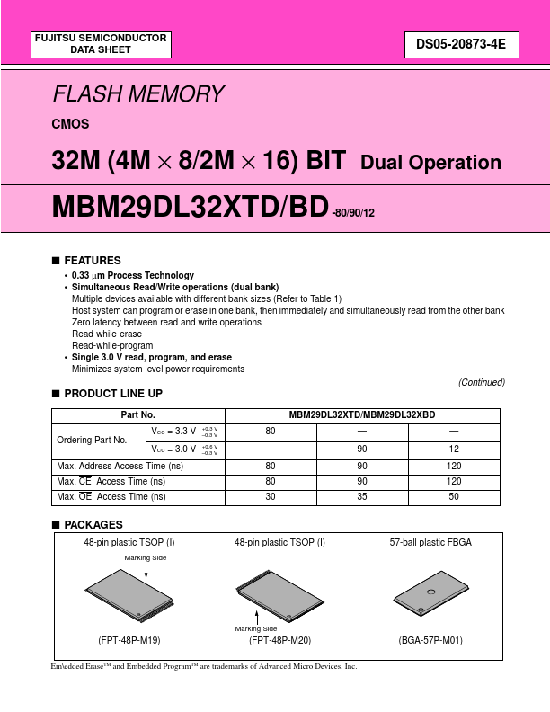 MBM29DL32xTD Fujitsu Media Devices