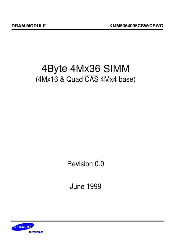 KMM5364005CSW Samsung Semiconductor