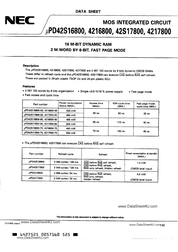 UPD4216800 NEC Electronics