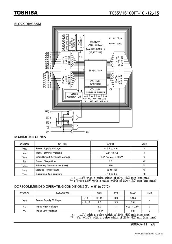 TC55V16100FT-12