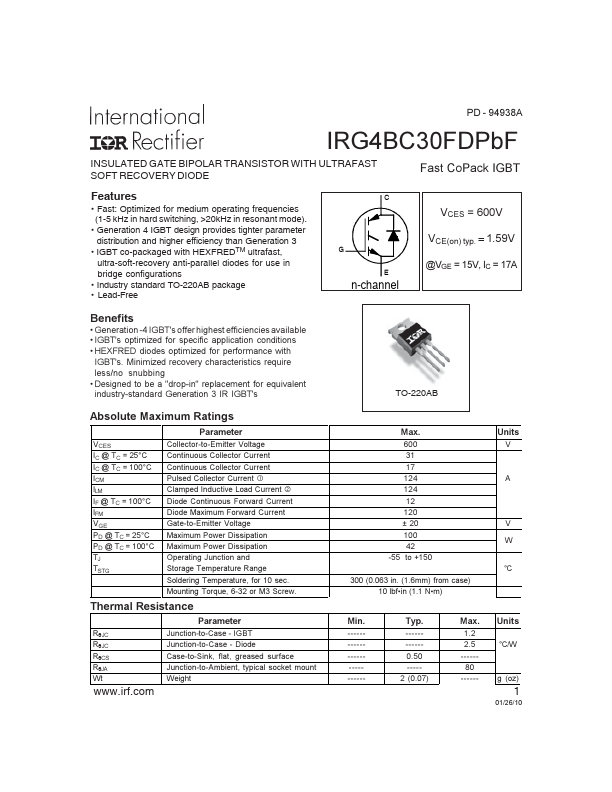 IRG4BC30FDPBF International Rectifier