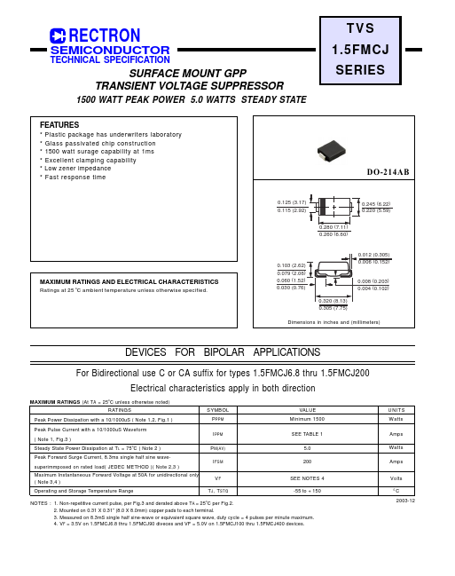 1.5FMCJ160A Rectron