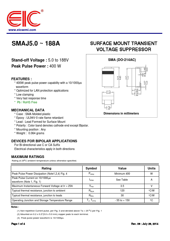 SMAJ188A EIC