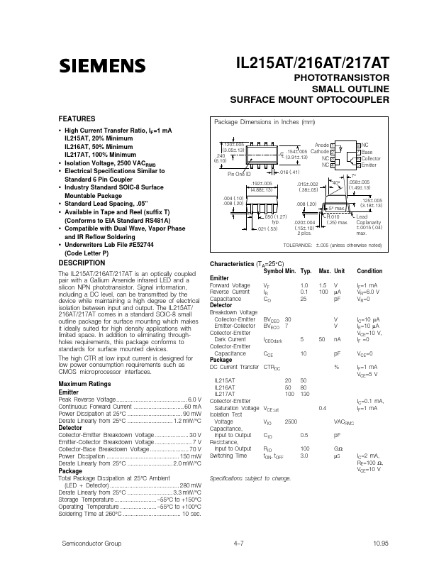 IL217AT Siemens Semiconductor Group