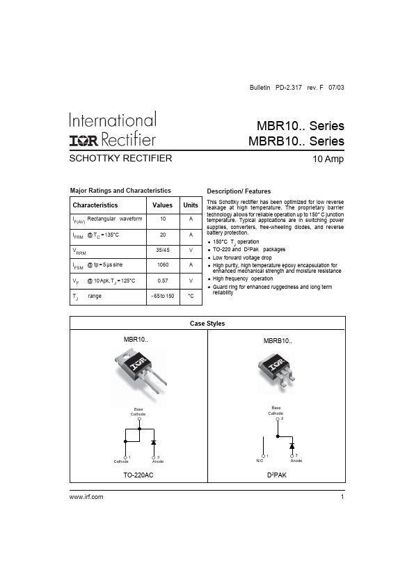 MBR1045 International Rectifier