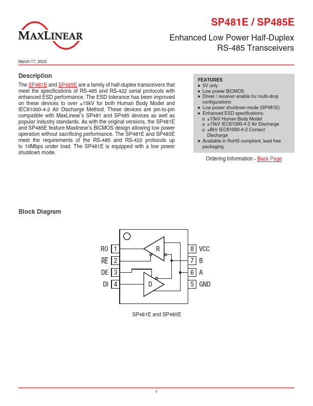 <?=SP481E?> डेटा पत्रक पीडीएफ