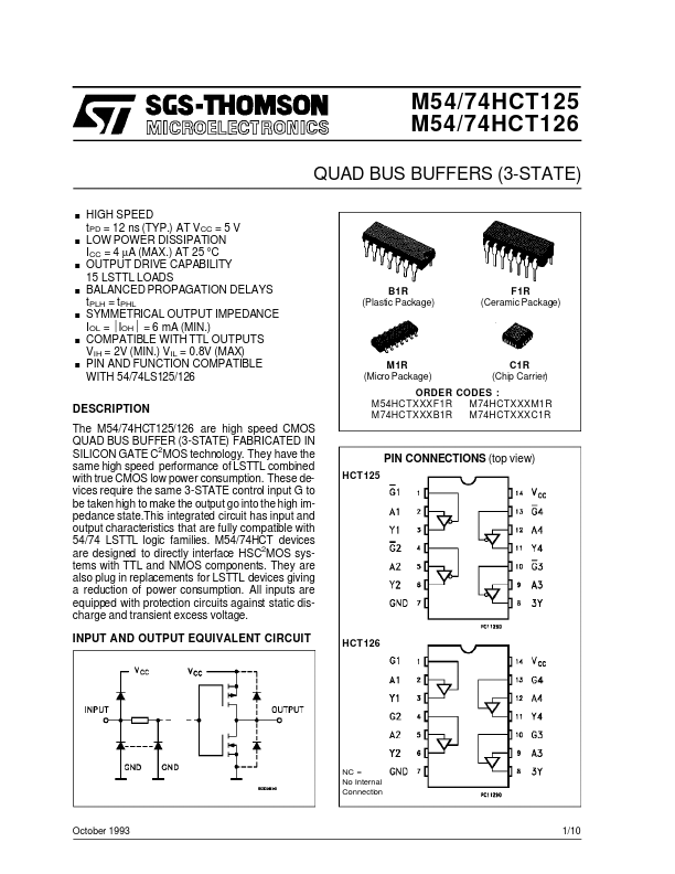 M54HCT125 ST Microelectronics