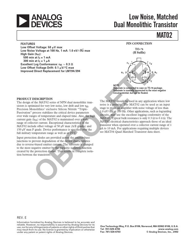 MAT02 Analog Devices