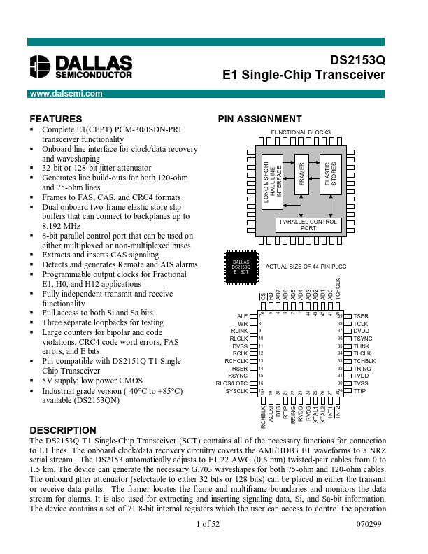 DS2153Q Dallas Semiconducotr