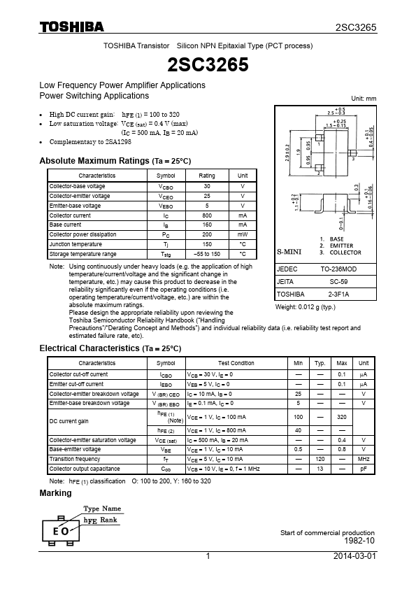 C3265 Toshiba Semiconductor