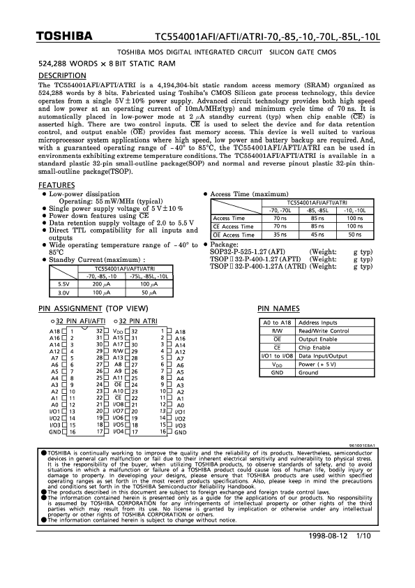 TC554001AFTI-85L