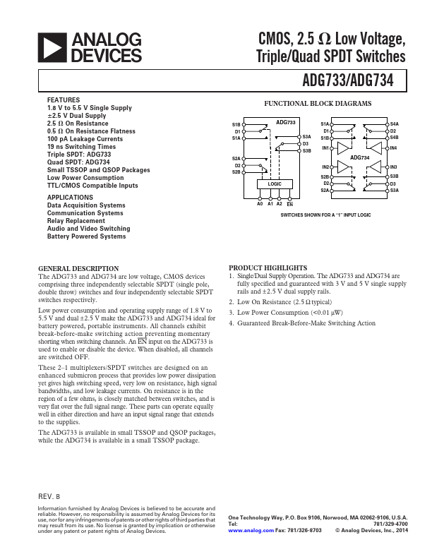 ADG734 Analog Devices