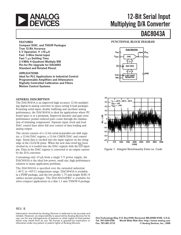 <?=DAC8043A?> डेटा पत्रक पीडीएफ