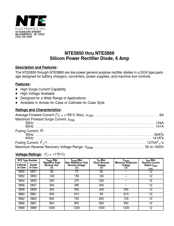 NTE5850 NTE Electronics