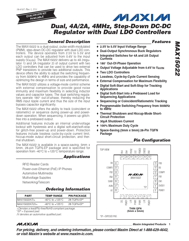 MAX15022 Maxim Integrated Products