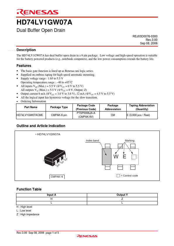 HD74LV1GW07A