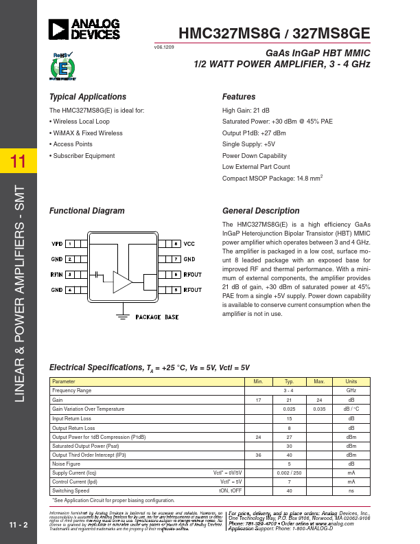 HMC327MS8GE Analog Devices