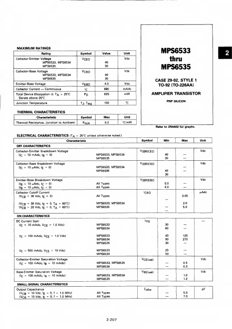 <?=MPS6533?> डेटा पत्रक पीडीएफ