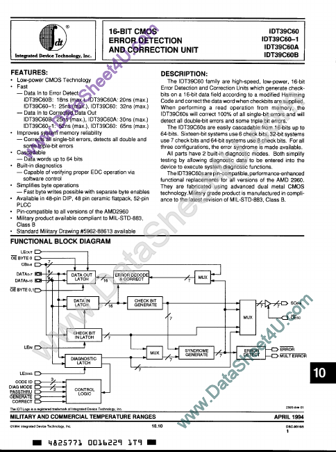 IDT39C60 Integrated Device Technology