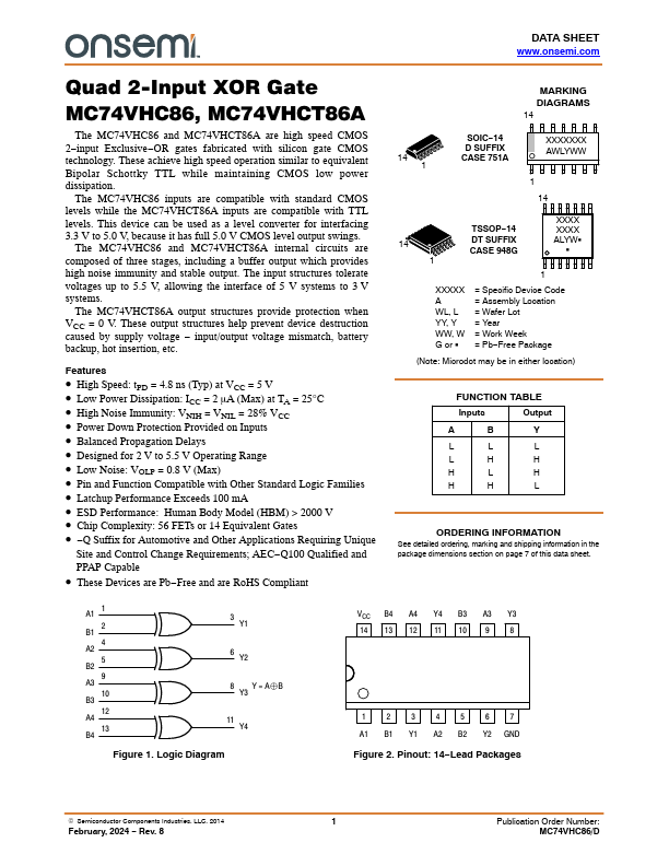 MC74VHCT86A