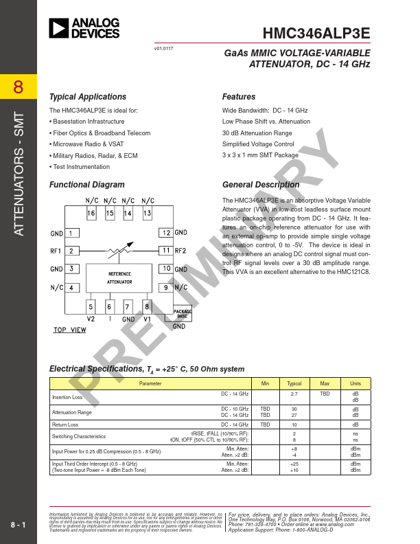 <?=HMC346ALP3E?> डेटा पत्रक पीडीएफ