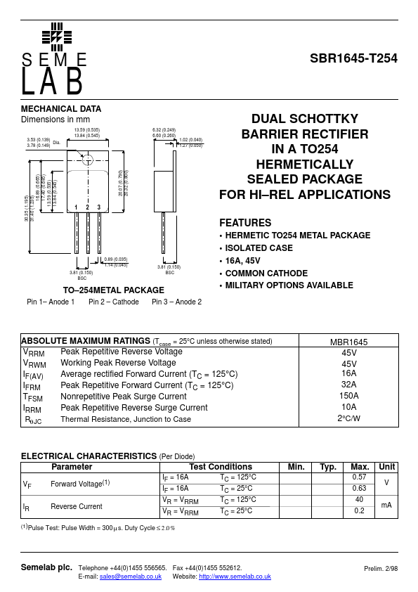 SBR1645-T254