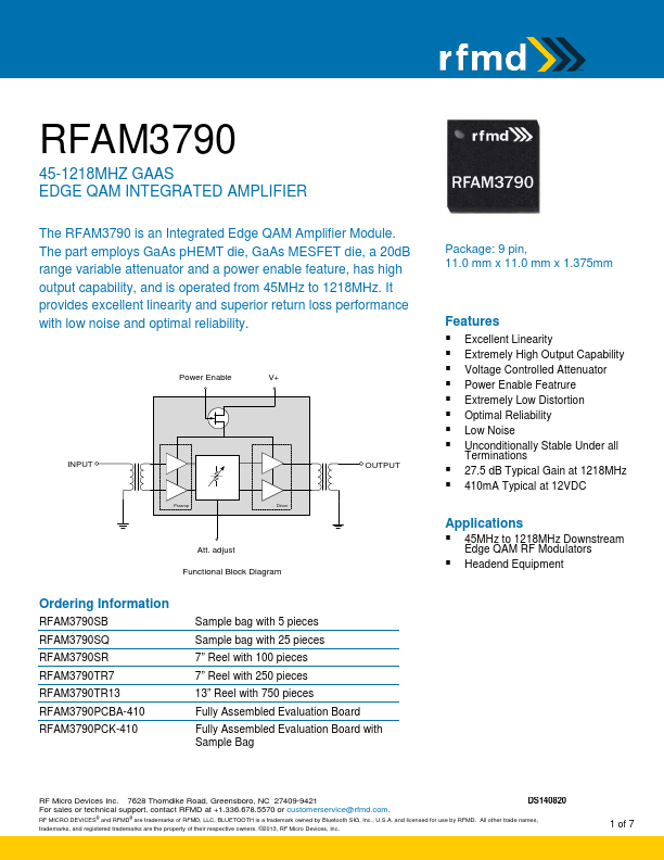 <?=RFAM3790?> डेटा पत्रक पीडीएफ