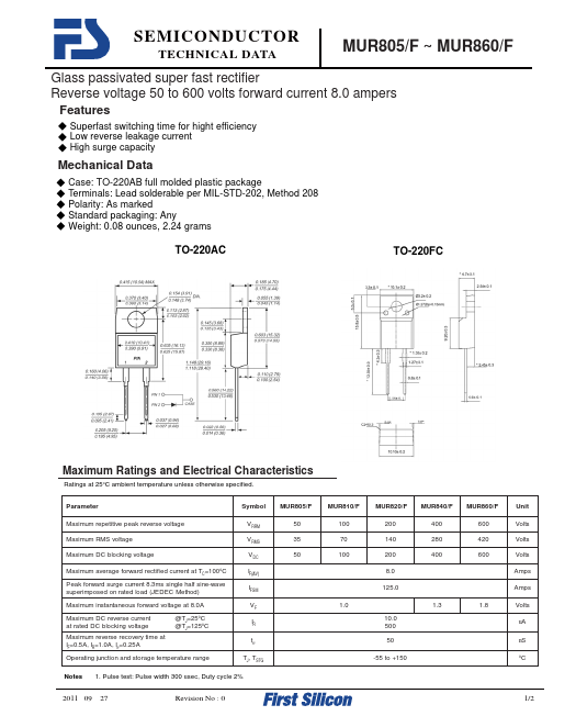 MUR820F First Silicon